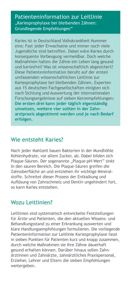 Seite 5 - Medizinische Leitlinie zur Kariesprophylaxe